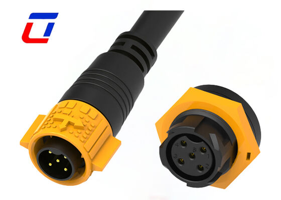 20A 300V M19 IP67 Solar Power Connectors Push Lock 5 Pin Male Female Plug Socket