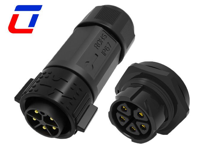 Conector de 5 pines macho y hembra impermeable IP67 30A Conectores de alta corriente