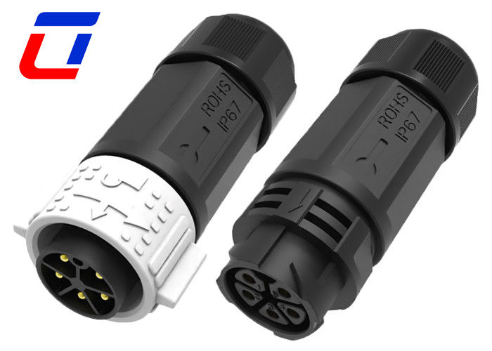 Corriente alta 5 pines impermeable conector masculino femenino bloqueo de empuje fácil de instalar