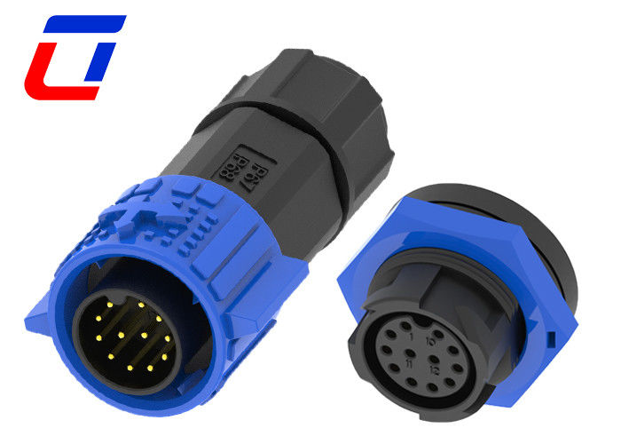Conectores XLR 60V de múltiples pines, impermeables de 12 pines, de macho a hembra