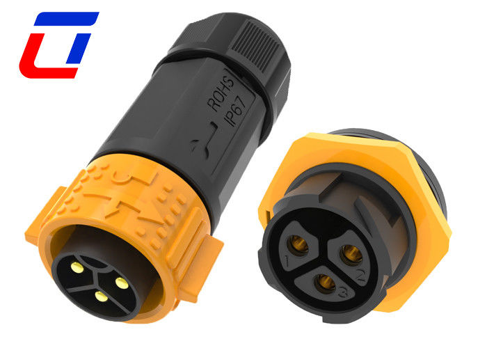 50A Conector resistente al agua para exteriores IP67 600V Conector de 3 pines de hombre a mujer