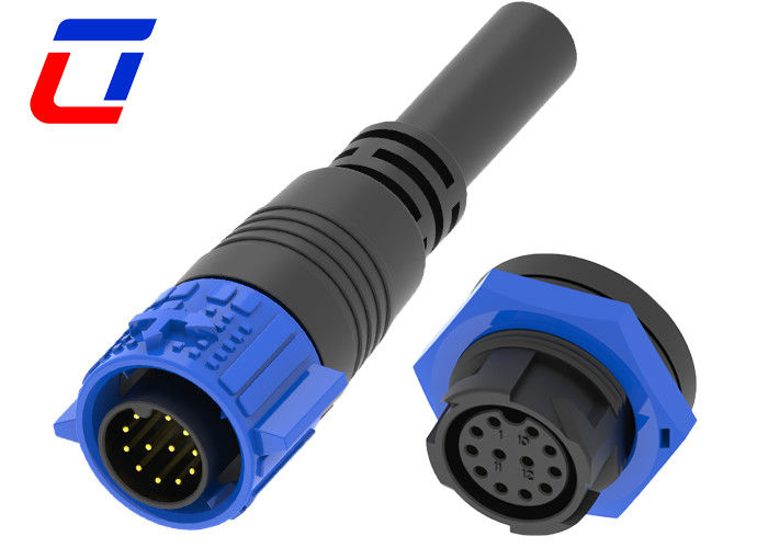 Conectores de alambre de baja tensión enchufe impermeable 12V 5A dorado 12 pines
