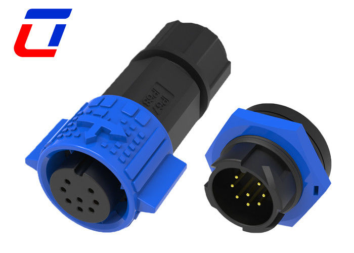 Señales 5A Bloqueo rápido Conector circular a prueba de agua 8 pines M19 para LED
