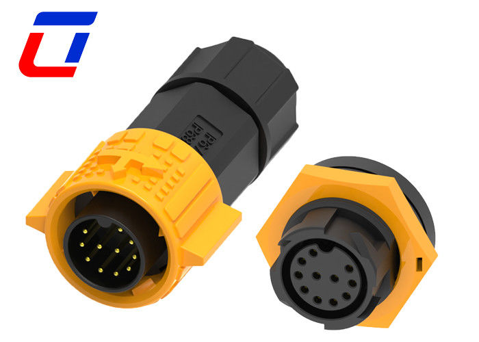 IP67 5A Conector exterior de 11 pines hombre y mujer bloqueo de empuje a prueba de agua 300VAC M19