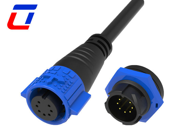 Conectores eléctricos de 7 pines de 12 V IP67 M19 Conector de cable de bloqueo rápido