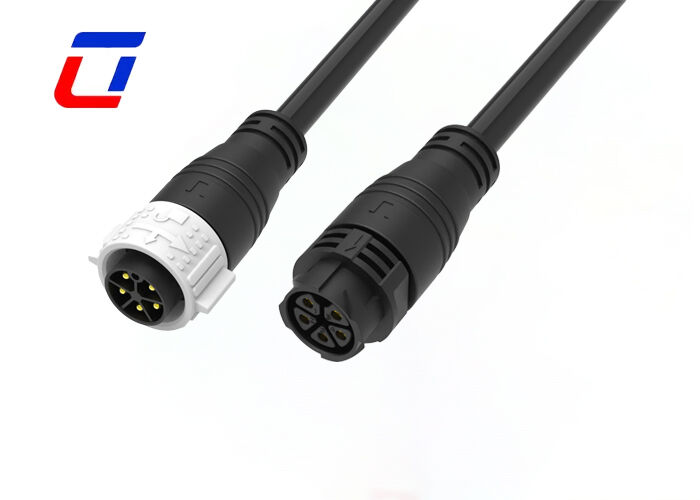 5 pines de energía industrial resistente al agua 300V M25 Cable Push Lock Conector de macho a hembra