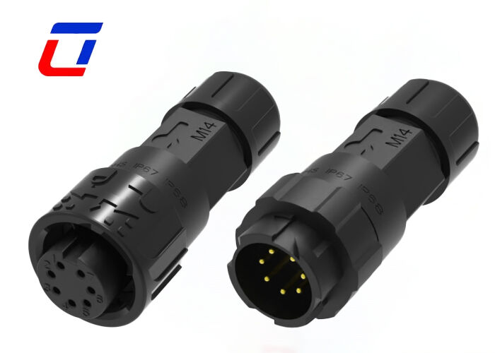 M16 Conector impermeable de 7 pines de baja tensión de automóviles Conectores de latón dorados