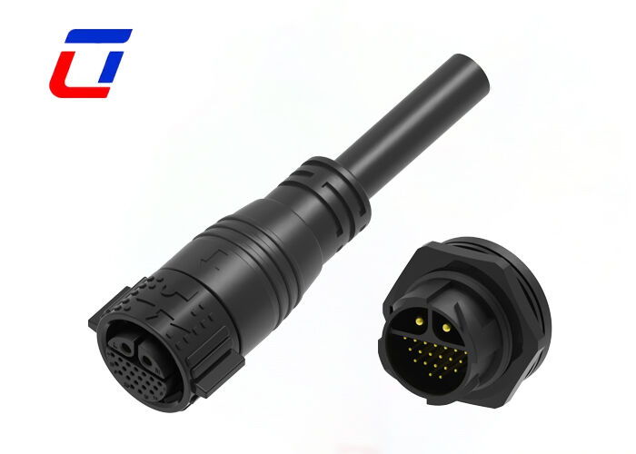 Conector de señal de alimentación M25 2+20 pines IP67 20A+5A Conector de cable a placa