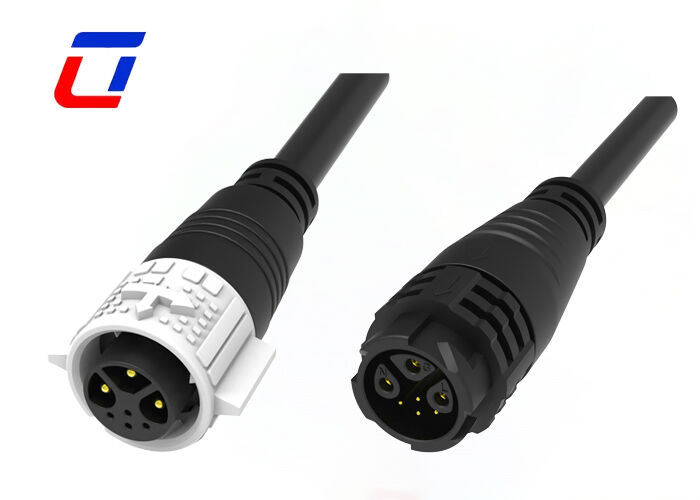 Conectores de alambre impermeable de 3 + 4 pines M19 Conector moldeado de señal de potencia de bloqueo de empuje
