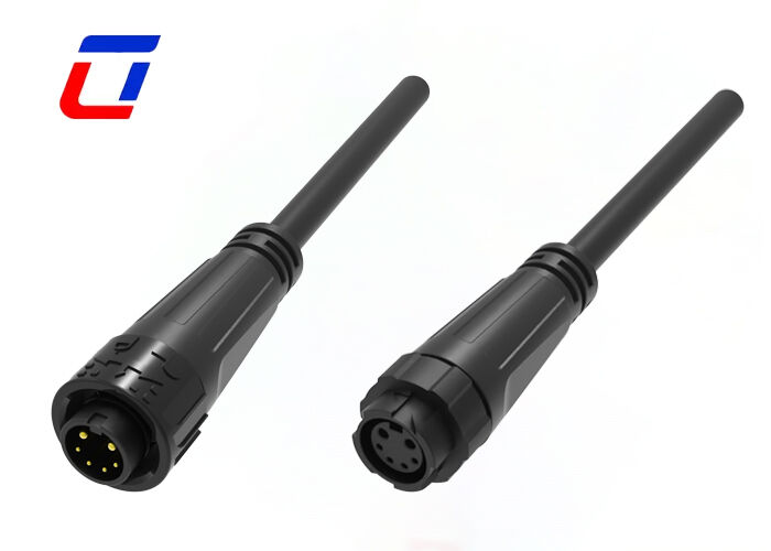 M16 15A+5A Conectores de alambre impermeable pequeño de liberación rápida IP67 Conector 2+4 Pin