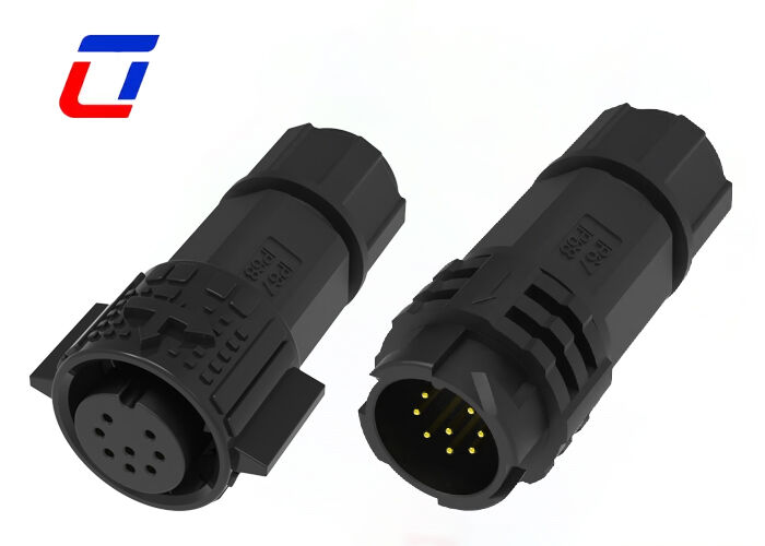 8 Pin M19 Waterproof Male To Female Connector Circular Data Connector Types