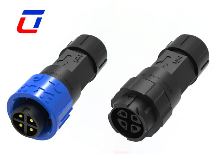 M16 Conector de 4 pines impermeable 10A IP67 de potencia calificada Conector de macho a hembra