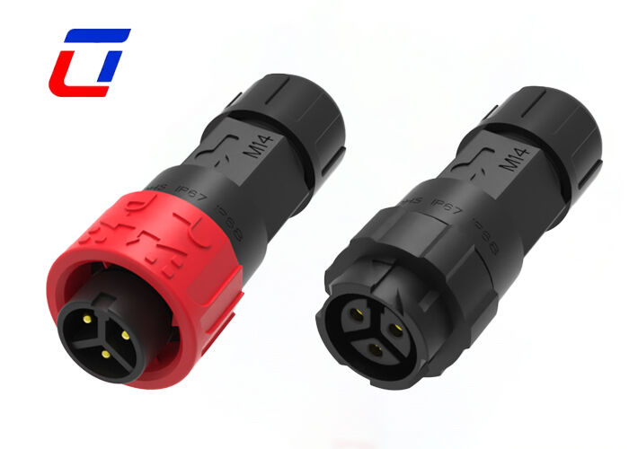 M16 10A Conector impermeable IP67 Conector de alimentación de 3 pines de plástico masculino femenino