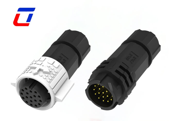 Conector de datos de cable M19 de 18 pines de liberación rápida IP67 A prueba de agua 300 voltios