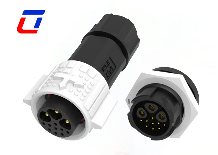 Conector circular del soporte del panel de los conectores IP67 de la señal y de potencia del Pin de PA66 M19 3+9