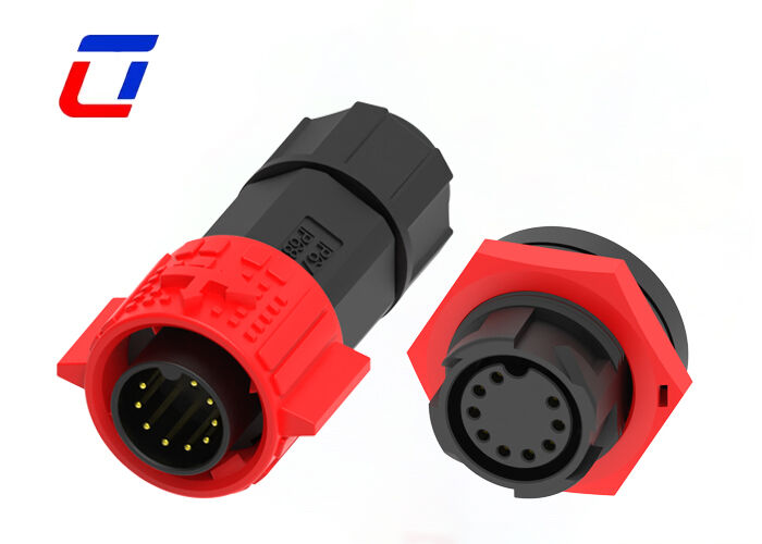 Conector de datos de 9 pines IP67 impermeable a oro M19 Tipo de conector de cable a tablero