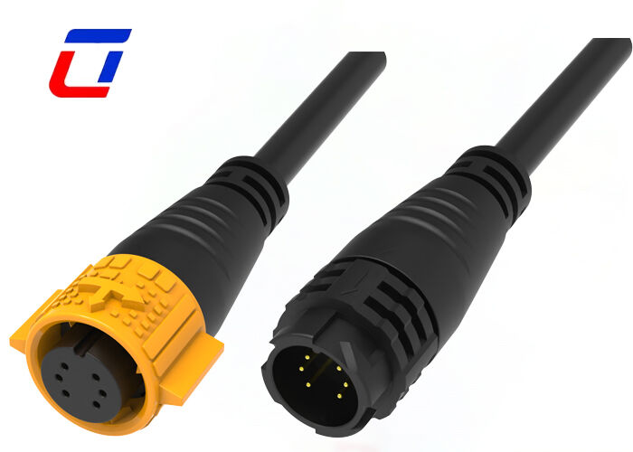 M19 Conectores de cable masculino a femenino OEM Conector de 6 pines a prueba de agua de 300V para datos