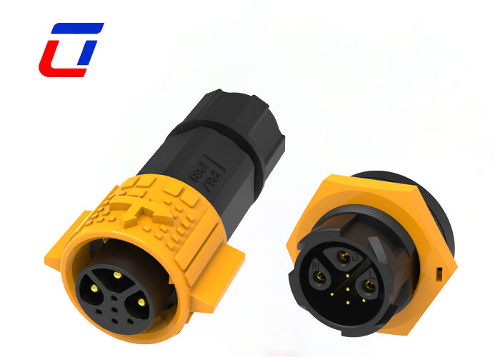 M19 IP67 Impermeable 3 + 5 conector de toma de enchufe 20A Conector de datos de alimentación masculino femenino 8 pin