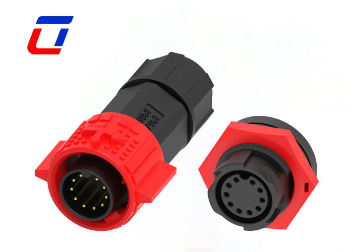 M19 IP67 Conector de datos impermeable masculino femenino PA66 10 pin ODM