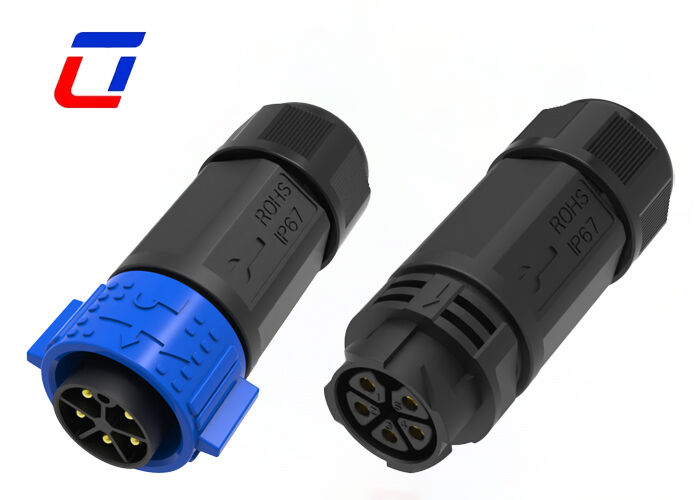 Conectores eléctricos de bloqueo rápido de 20A M25 5 pines IP67 Conectores resistentes al agua de cable masculino femenino