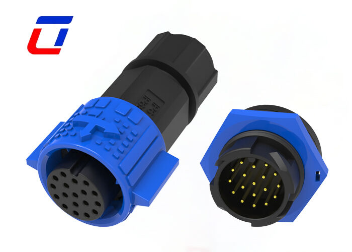 PA66 M19 Conector de datos de 18 pines Conector resistente al agua para exteriores 5A Bloqueo rápido ODM