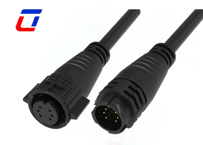 M19 6 Pin 10A Conectores de alambre recubierto de oro PA66 Conector de datos impermeable