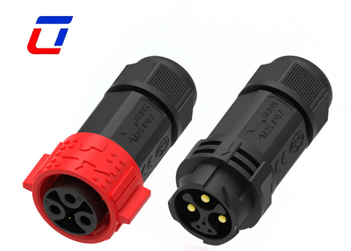 M25 3+3 Pin Panel Mount Conector de señal de alimentación Push Lock 300V Conectores a prueba de agua