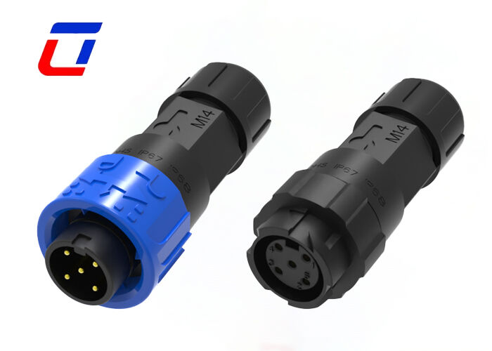 8A M16 5 Pin IP67 Conectores de energía ODM Conector de bloqueo de empuje a prueba de agua al aire libre