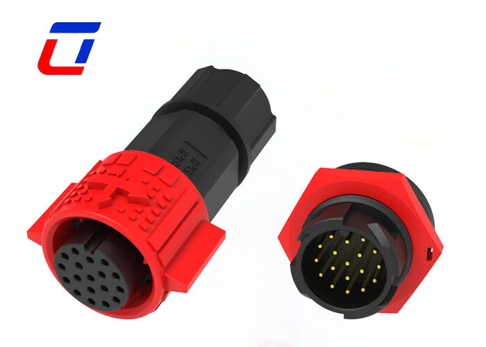 5A IP67 M19 Conectores de enchufe y toma de corriente impermeables de plástico PA66 Conector de datos de 18 pines