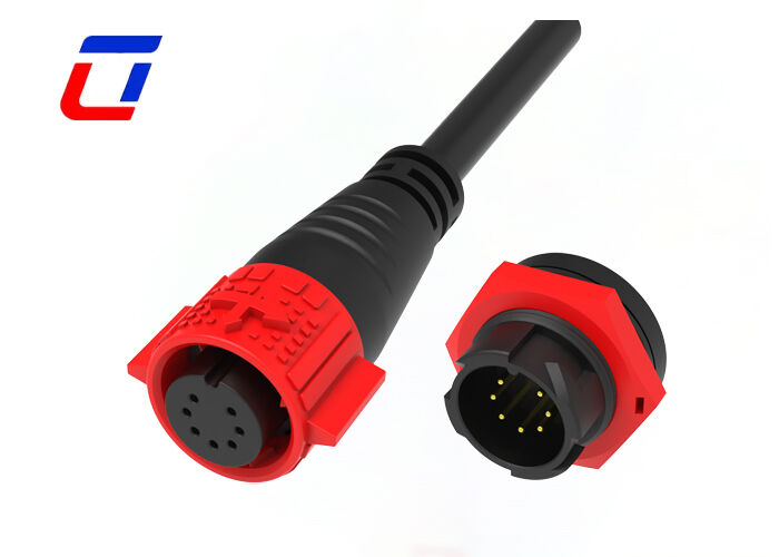 M19 7 Pin 5A Conectores de cable impermeable para automóviles PA66 Conector de datos de plástico masculino femenino