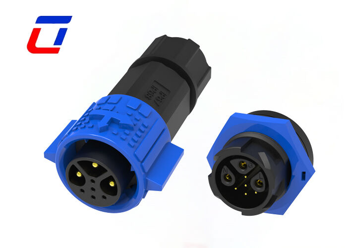 20A M19 3+5 Pin Conector circular de latón plateado con oro 300V
