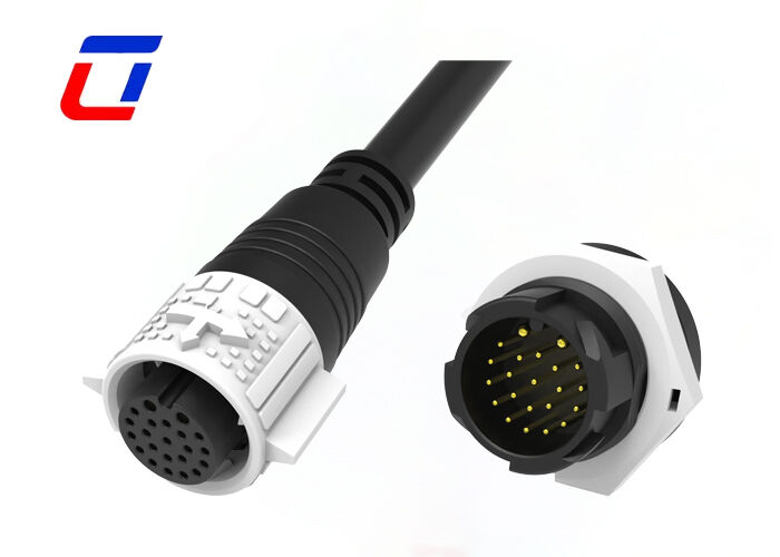 Conectores estancos IP67 M19 de desconexión rápida de cable a placa de 2+20 pines para alimentación y señal