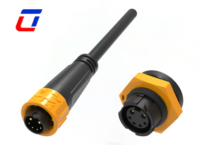 300V M16 2+4 Pin 20A Conectores de señal y alimentación IP67 Conectores de cable moldeado
