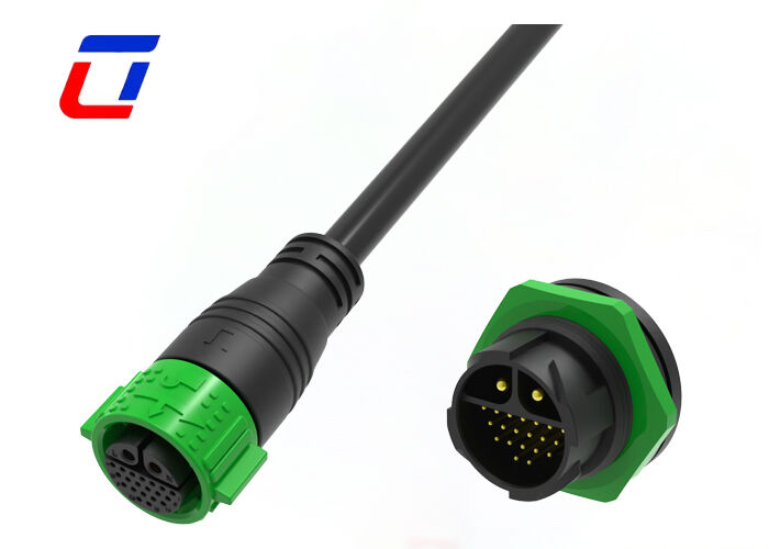 Conector de alimentación y señal M25 de 2+20 pines, 20A+5A, conector impermeable multipin IP67