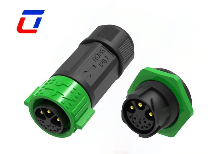 Enchufe y toma industrial M25 de 20A con bloqueo a presión, conector de alimentación y datos de 3+9 pines