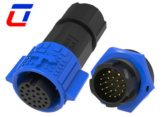 M19 Push Lock 2+20 Pin Conector eléctrico impermeable con toma de corriente